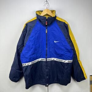Vintage 90s Nike Big Swoosh Jacket Fleece Lined Large